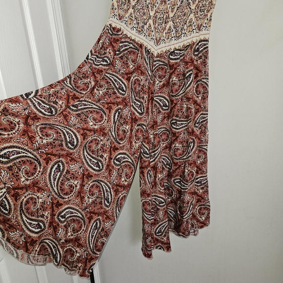 Belle France Made in Italy 100% Viscose Paisley Palazzo Boho Pants M - Picture 4 of 8